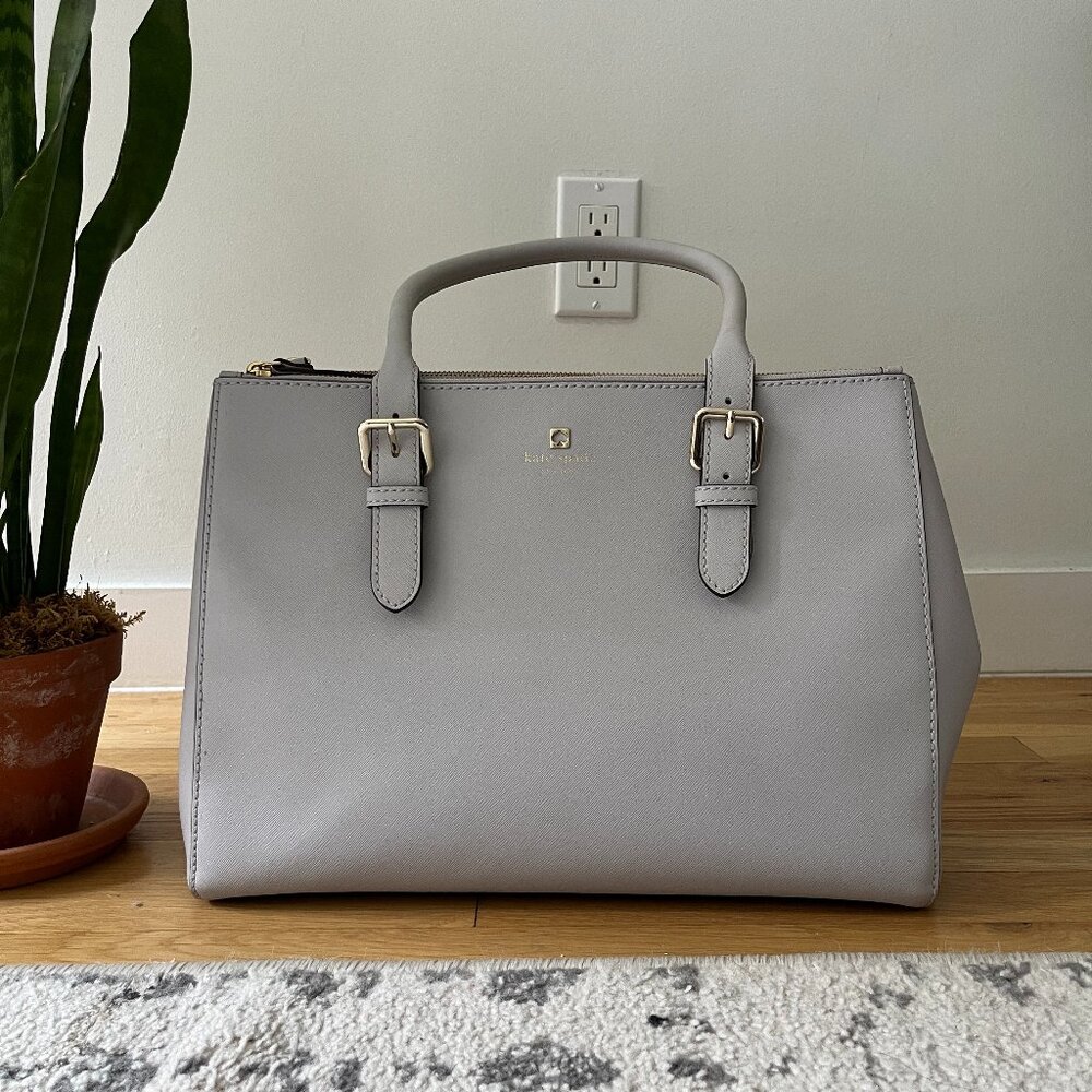 Kate Spade Light Grey Double Zip Tote